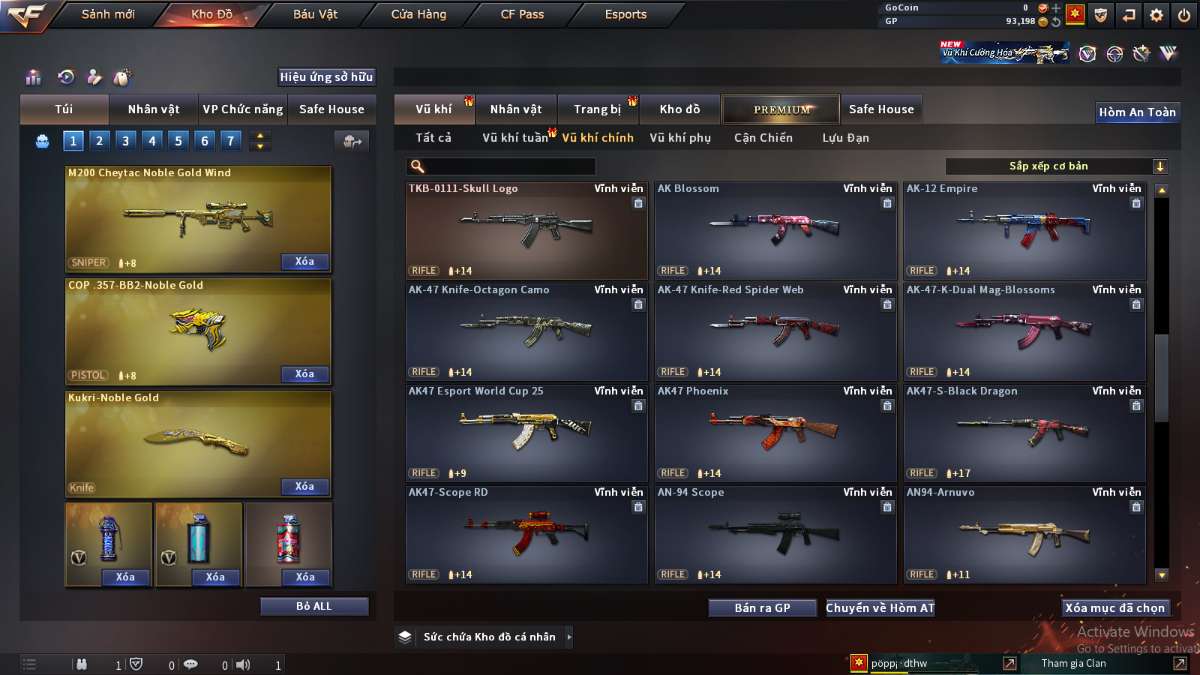 shop acc cf uy tin gia re